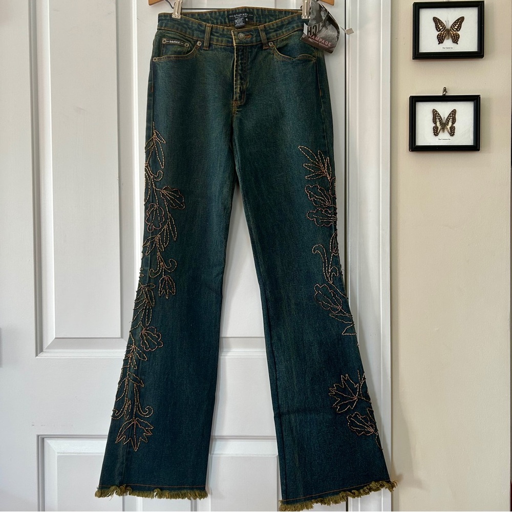 VTG 90’s Beaded Jeans - Picture 3 of 7